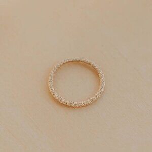 Delicate Textured Gold Band Ring - Women's Jewelry